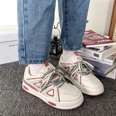 回力勇士 面包鞋 港風復古百搭 厚底 防滑耐磨 低筒 板鞋 女款 米鐵鏽紅 Cheap 回力勇士 面包鞋 港風復古百搭 厚底 防滑耐磨 低筒 板鞋 女款 米鐵鏽紅