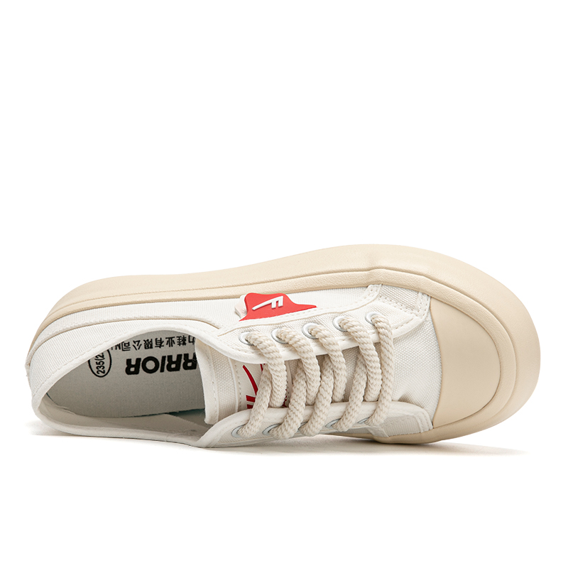 Shop (W) Warrior Canvas Low 'Suela Gruesa Retro Blanca' WXY-E877MJ01