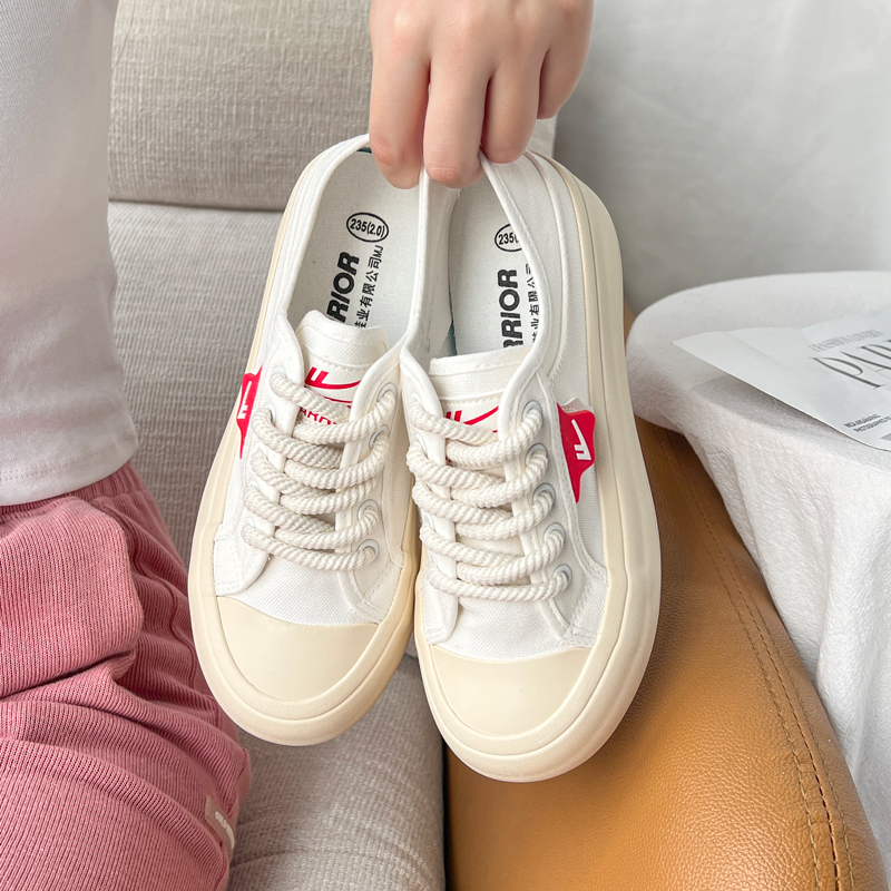 Sizing (W) Warrior Canvas Low 'Suela Gruesa Retro Blanca' WXY-E877MJ01