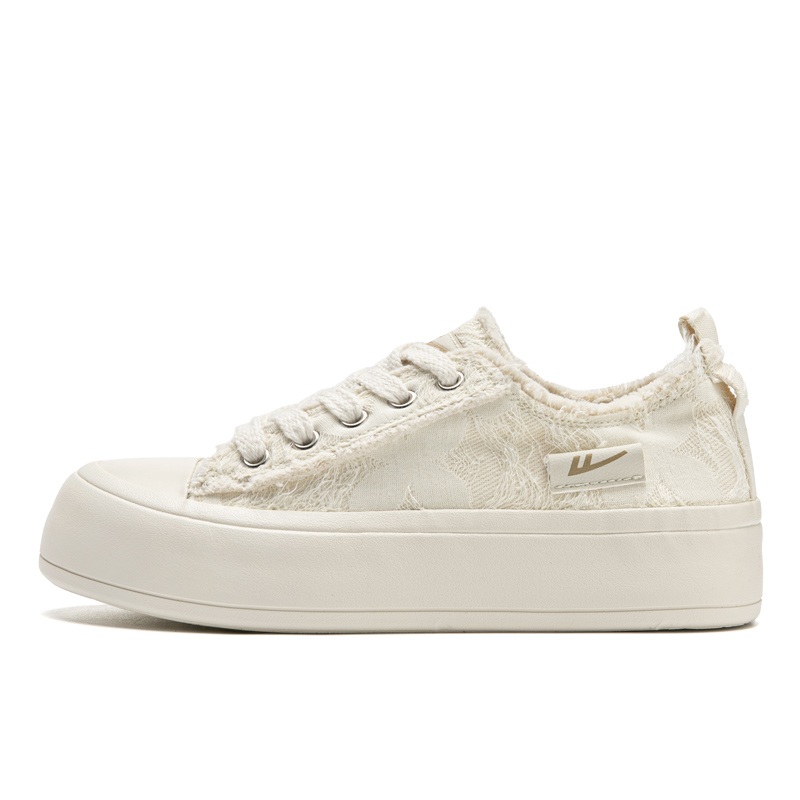 (Women) Warrior Canvas Low 'Washed Denim Patchwork Beige' WXY-F069MJ01