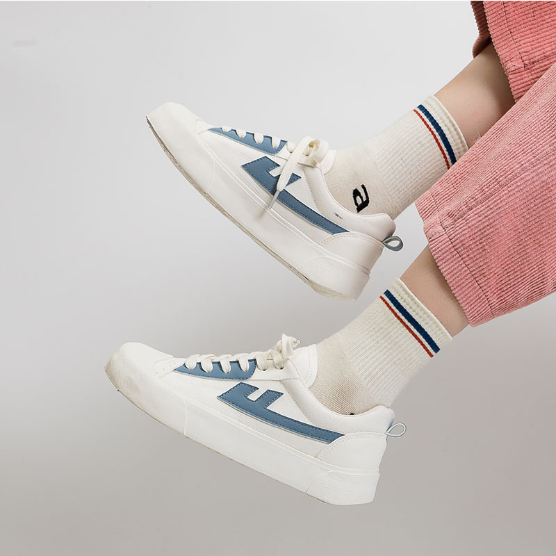 (W) Warrior Canvas Low 'White Grey Blue' 圖 7