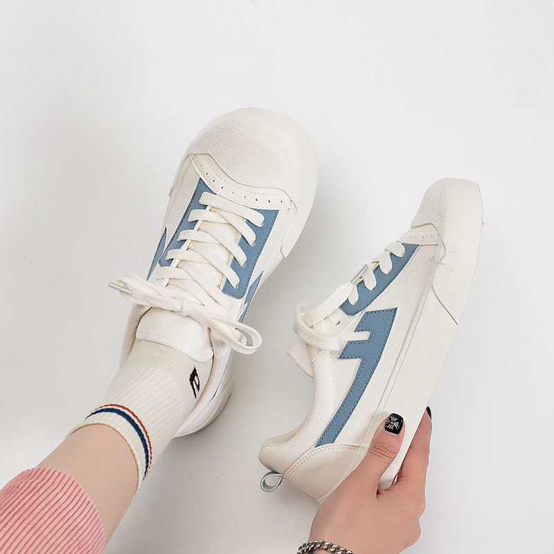 (W) Warrior Canvas Low 'White Grey Blue' 圖 9