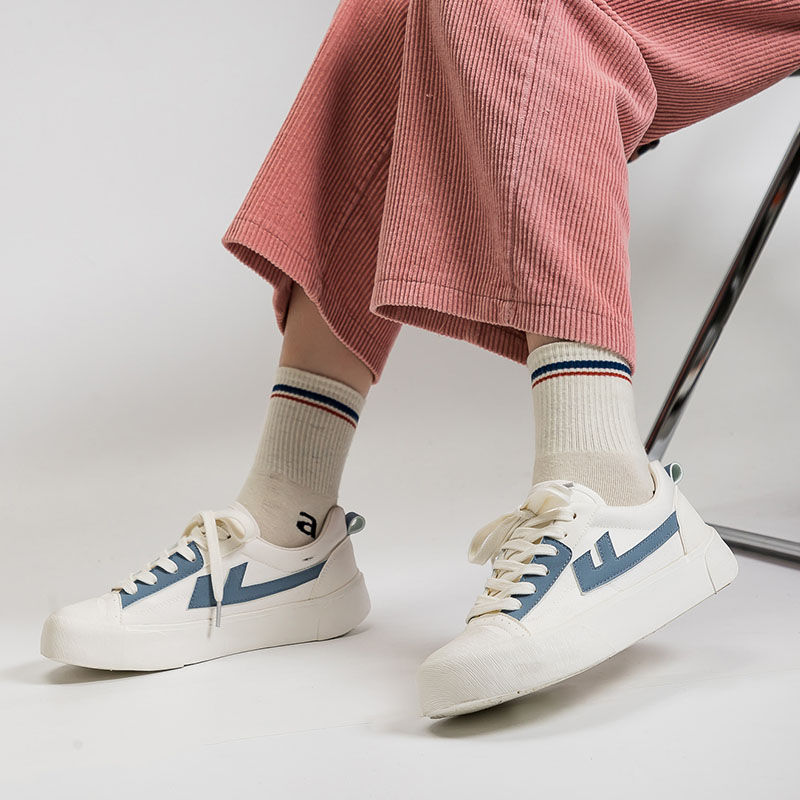 (W) Warrior Canvas Low 'White Grey Blue' 圖 10