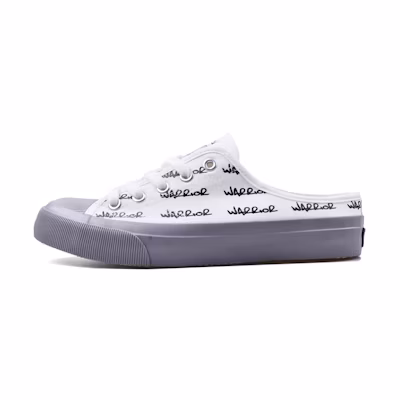 (W) Warrior Canvas Slip-On 'White Black Print'