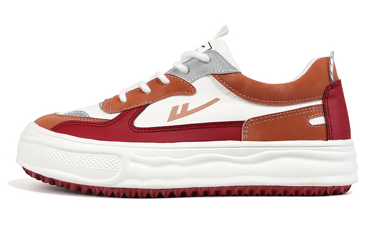 (W) Warrior Canvas Sneakers 'White Brown Deep Red'