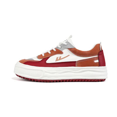 (W) Warrior Canvas Sneakers 'White Brown Deep Red'