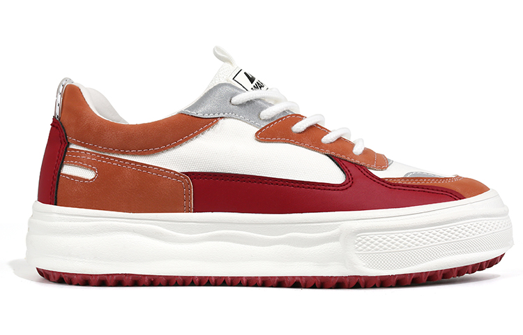 (W) Warrior Canvas Sneakers 'White Brown Deep Red' 圖 2