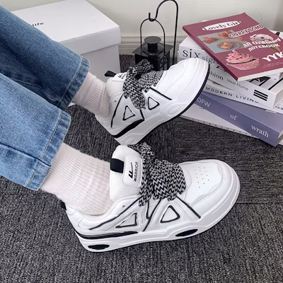 (W) Sepatu Kanvas Rendah Warrior 'Hong Kong Retro Hitam Putih' WXY(S)-2812L01 6