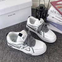 Cheap (W) Sepatu Kanvas Rendah Warrior 'Hong Kong Retro Hitam Putih' WXY(S)-2812L01