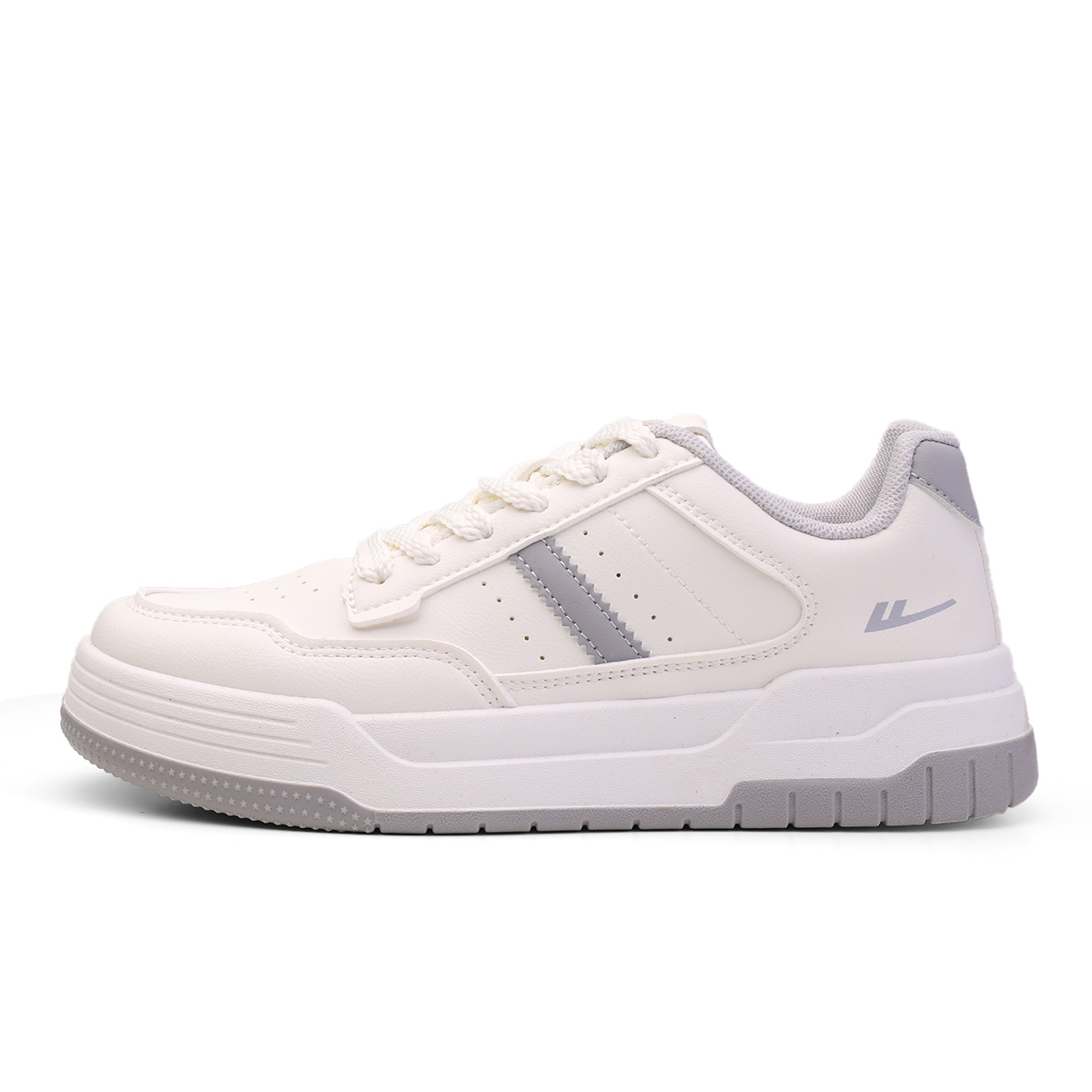 (Women) Warrior Classic Low-Top Skate Shoes Beige - Lightweight & Non-Slip. WBN1796 Beige Gray Fabric