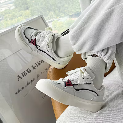 (W) Warrior Classic Low 'Beige Deep Blue' Sepatu Sneakers WXY-E406MJ03 3