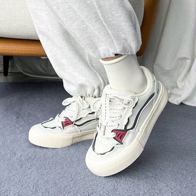 (W) Warrior Classic Low 'Beige Deep Blue' Sepatu Sneakers WXY-E406MJ03 1