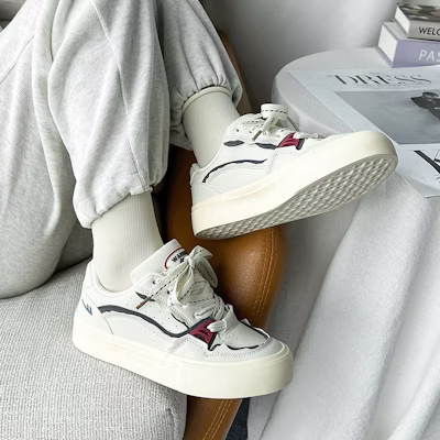 (W) Warrior Classic Low 'Beige Deep Blue' Sepatu Sneakers WXY-E406MJ03 2