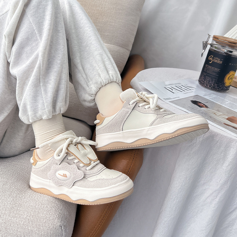 Cheap (W) Warrior Classic Retro 'Beige Patchwork' Sepatu Olahraga Retro Beige WXY-F019MJ02