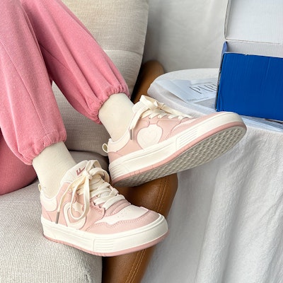 (W) Warrior Klasik Retro 'Patchwork Kulit Pink Beige' WXY-F020MJ02 1