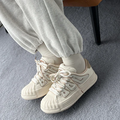 (W) Warrior Deconstructed ''Beige Low-top Sneaker'' WXY-E482MJ03 1
