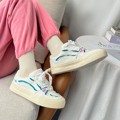 (W) Warrior Low-Top 'Blanco y Azul Bebé' WXY-E406MJ01 2