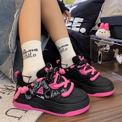 (W) Zapatillas Warrior Low-Top 'Suela Gruesa Algodón Caliente' WBX-322M 8