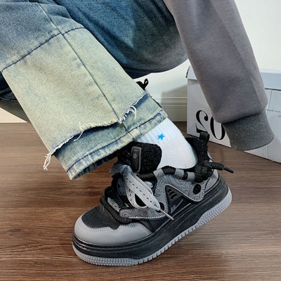 (W) Zapatillas Warrior Low-Top 'Suela Gruesa Algodón Caliente' WBX-322M 22