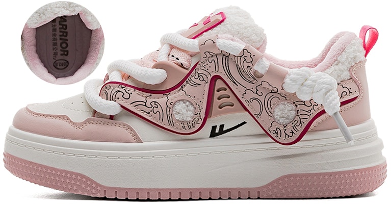 (W) Zapatillas Warrior Low-Top 'Suela Gruesa Algodón Caliente' WBX-322M 24