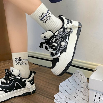 (W) Zapatillas Warrior Low-Top 'Suela Gruesa Algodón Caliente' WBX-322M 39