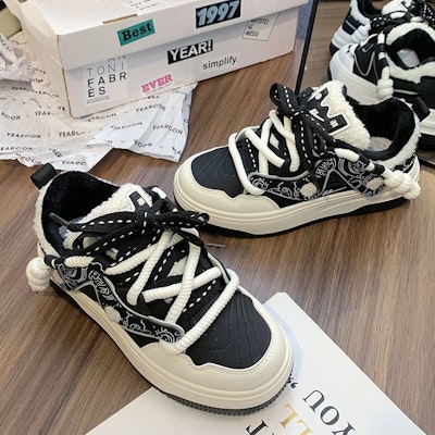 (W) Zapatillas Warrior Low-Top 'Suela Gruesa Algodón Caliente' WBX-322M 41