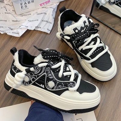 (W) Zapatillas Warrior Low-Top 'Suela Gruesa Algodón Caliente' WBX-322M 42