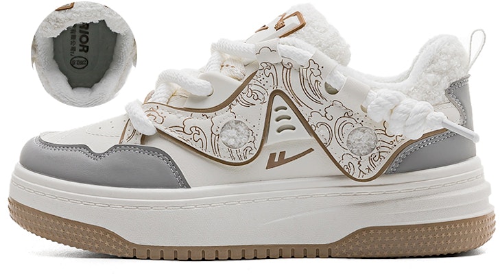 (W) Zapatillas Warrior Low-Top 'Suela Gruesa Algodón Caliente' WBX-322M 44