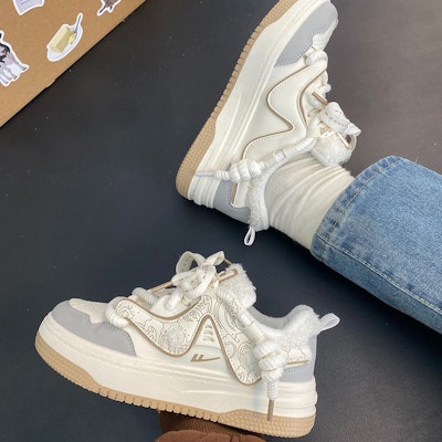 (W) Zapatillas Warrior Low-Top 'Suela Gruesa Algodón Caliente' WBX-322M 49