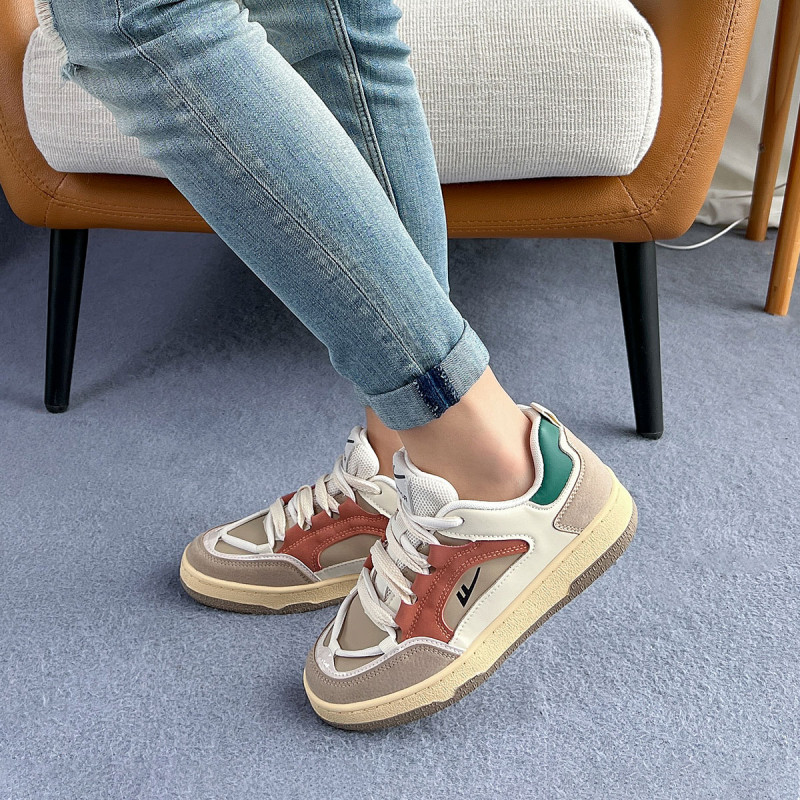 (W) Warrior Low-Top Sneakers 'Beige Orange Cross-Strap' 圖 11