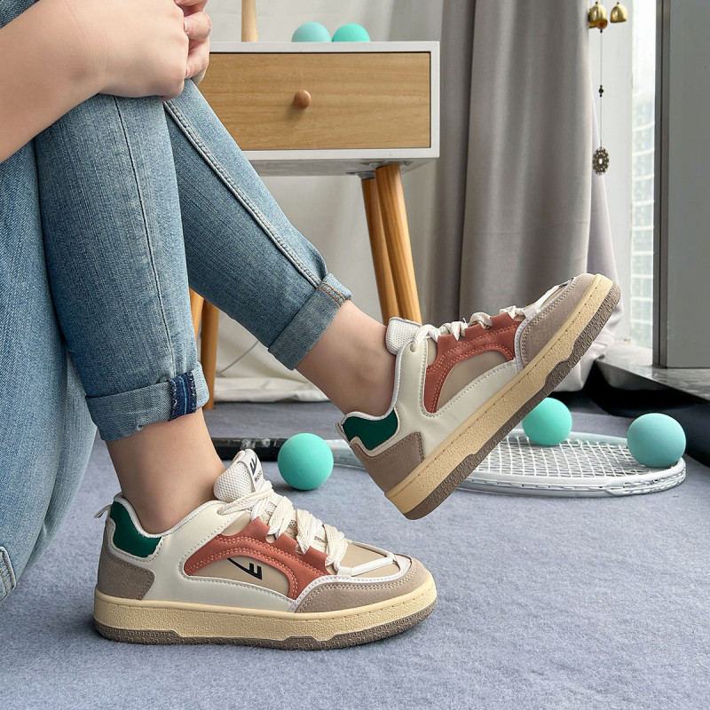 (W) Warrior Low-Top Sneakers 'Beige Orange Cross-Strap' 圖 7