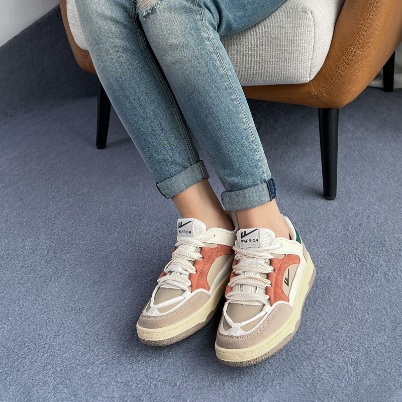 (W) Warrior Low-Top Sneakers 'Beige Orange Cross-Strap' 圖 9