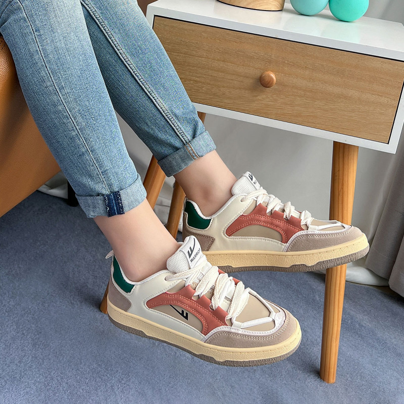 (W) Warrior Low-Top Sneakers 'Beige Orange Cross-Strap' 圖 10