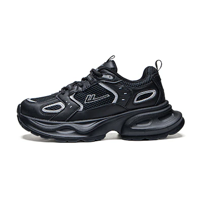 (W) Warrior Low Top 'Black Silver'