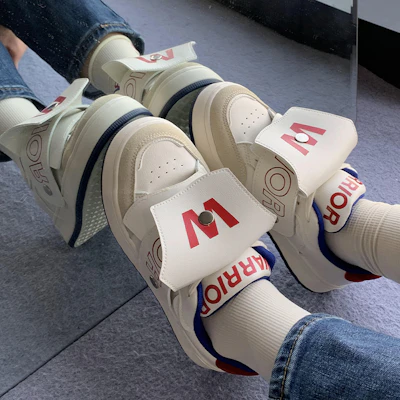 (W) Warrior Low Top 'Patchwork Campus Beige-Merah' WXY-F197MJ02 3