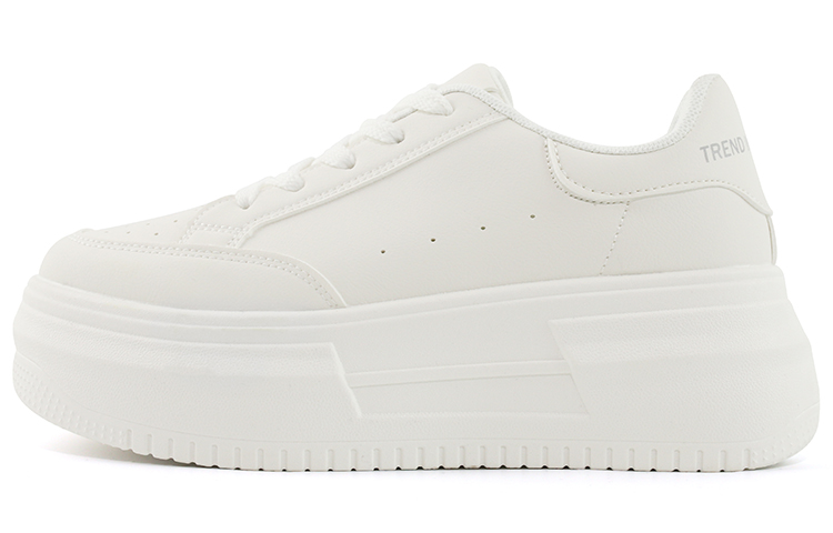 (Women) Warrior Platform Low-Top Skate Shoes White - Casual Durable Elevated Style WXY(S)-1797L White Color
