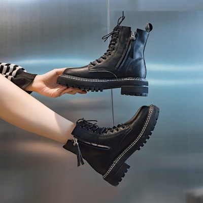 (Women) Warrior Side Zip Outdoor Casual Martin Boot 'Black' 705020 2