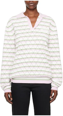 (W) WE11DONE 菱格长袖 Polo 衫 浅粉色 WD-KT0-24-639-U-LP Buy (W) WE11DONE 菱格长袖 Polo 衫 浅粉色 WD-KT0-24-639-U-LP