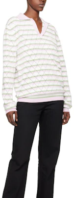 (W) WE11DONE 菱格长袖 Polo 衫 浅粉色 WD-KT0-24-639-U-LP Lookbook (W) WE11DONE 菱格长袖 Polo 衫 浅粉色 WD-KT0-24-639-U-LP