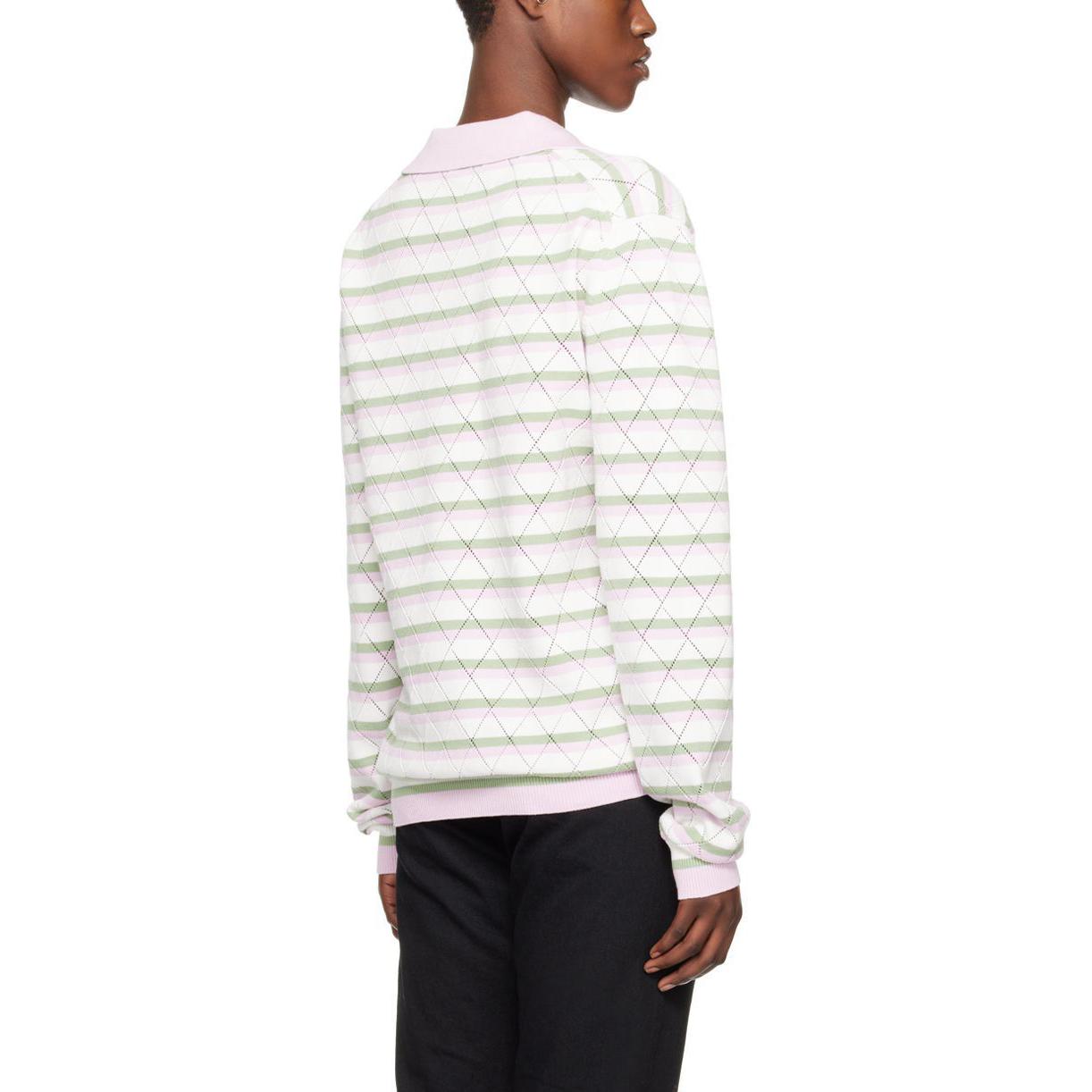 (Women) WE11DONE  Argyle Long Sleeve Polo Shirt Light Pink WD-KT0-24-639-U-LP 圖 4