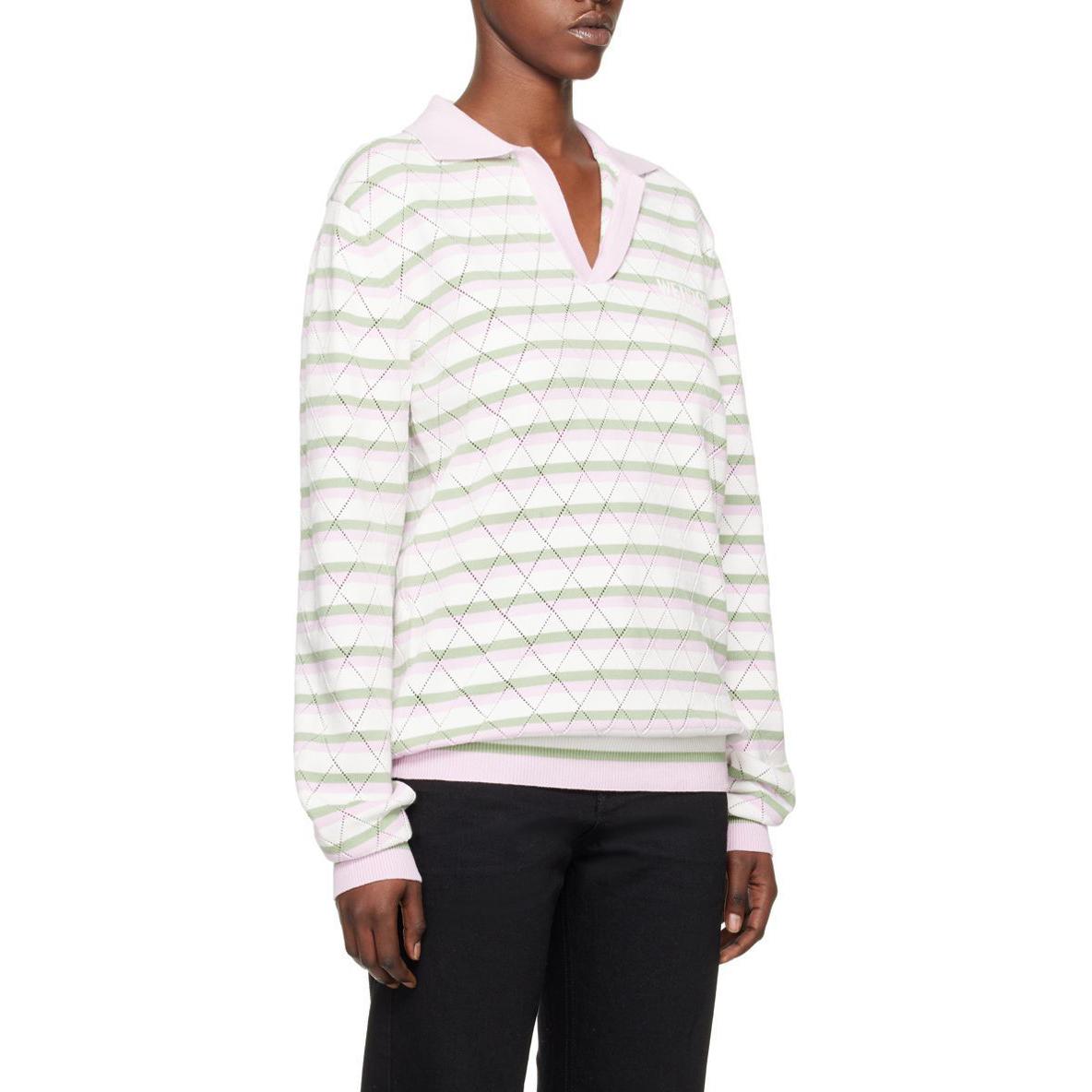 (Women) WE11DONE  Argyle Long Sleeve Polo Shirt Light Pink WD-KT0-24-639-U-LP 圖 5