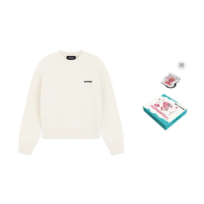 (Women) WE11DONE Basic Crewneck Sweater with Minimal Letter Print Design WD-KT2-24-601-W-IV