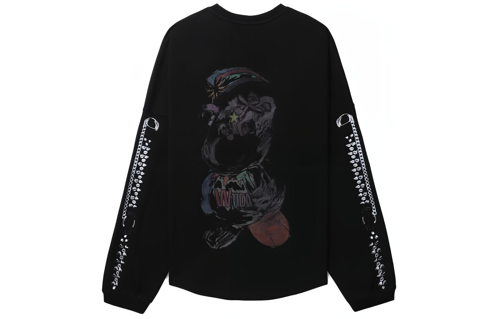(Women) WE11DONE  Bear Print Crewneck Pullover Sweatshirt Black. WD-TT0-24-775-U-BK 圖 2
