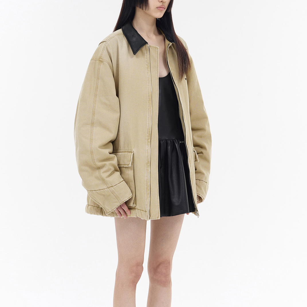 (Women) WE11DONE  Beige Logo Embroidered Drop Shoulder Long Sleeve Cotton Jacket WD-JP2-24-039-U-BG 圖 6