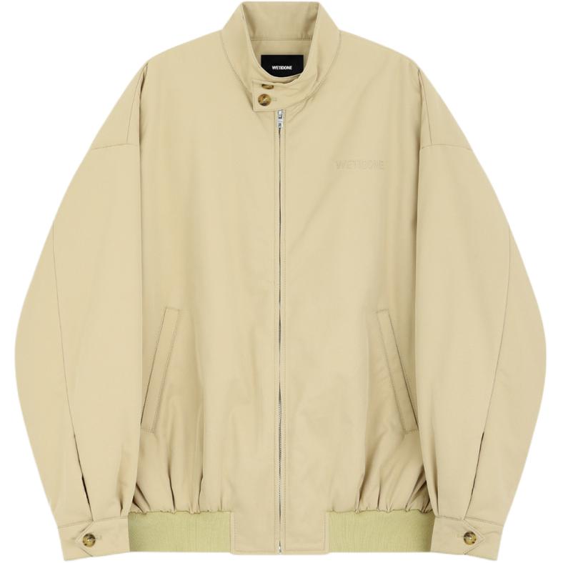 (Women) WE11DONE  Beige Long Sleeve Cotton Jacket with Embroidered Logo Patch. WD-JP2-24-061-M-BG