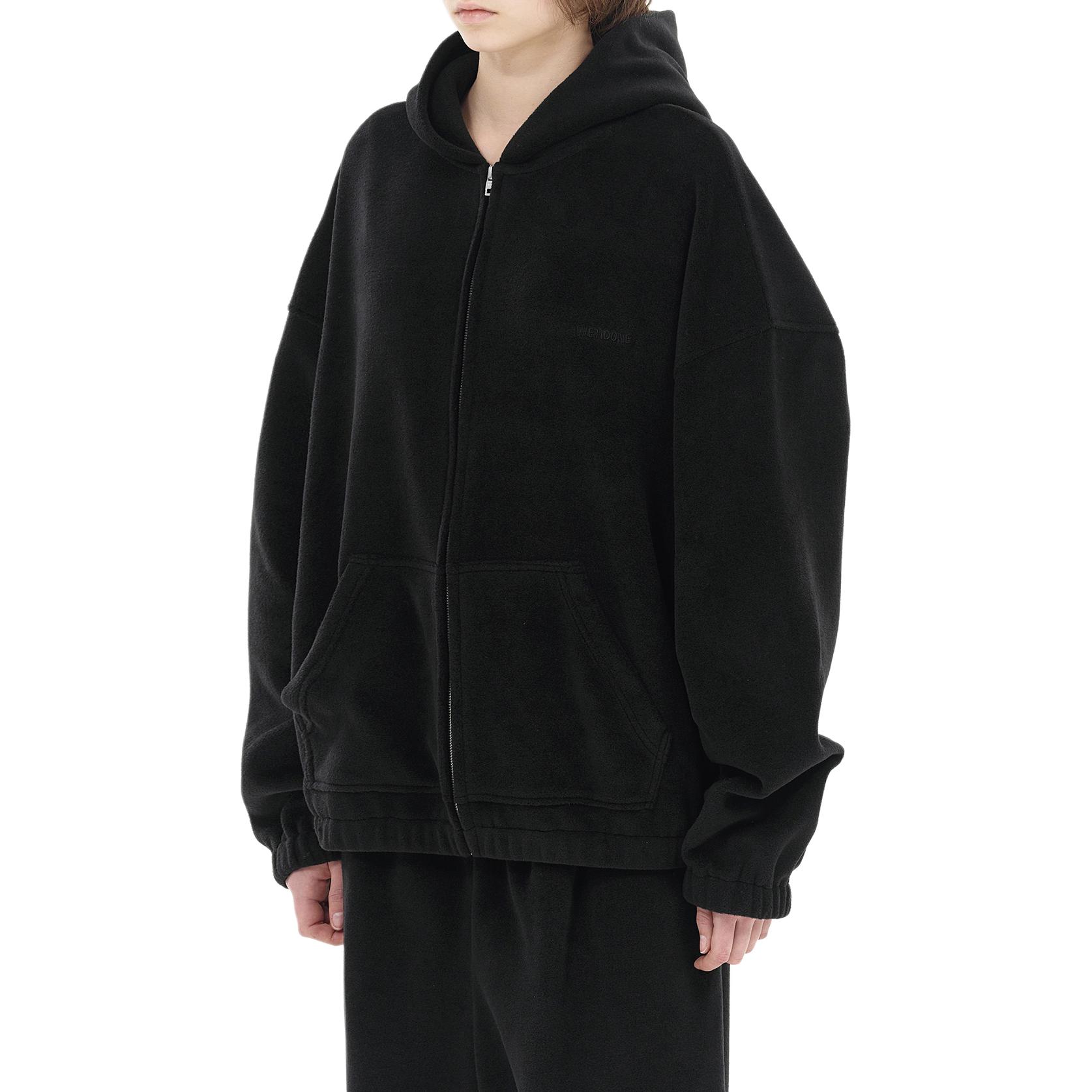 Shop (W) WE11DONE 黑色刺繡標誌長袖拉鍊外套 WD-TJ2-24-868-U-BK