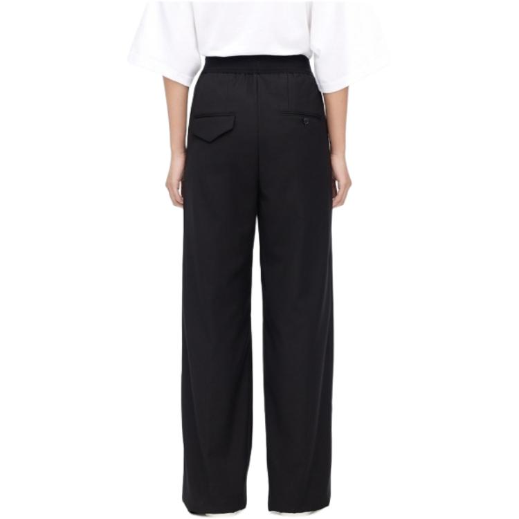 Shop (W) 웰던 블랙 레터 로고 프린트 엘라스틱 수트 팬츠 WD-PT4-20-729-U