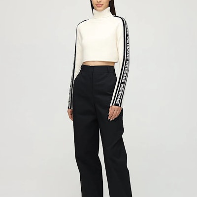 (W) WE11DONE 黑色標誌高領修身毛衣 - 白邊設計 WD-KO8-20-040-W-BG Shop (W) WE11DONE 黑色標誌高領修身毛衣 - 白邊設計 WD-KO8-20-040-W-BG