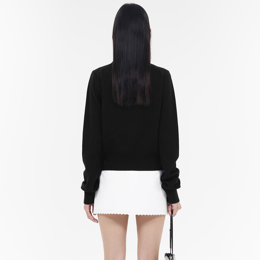 (Women) WE11DONE  Black Long Sleeve Pullover Polo Shirt with Three Buttons WD-KT2-24-606-W-BK 圖 5