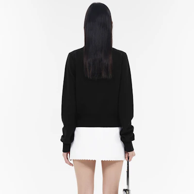 (W) WE11DONE 黑色长袖三扣翻领套头衫 WD-KT2-24-606-W-BK Purchase (W) WE11DONE 黑色长袖三扣翻领套头衫 WD-KT2-24-606-W-BK